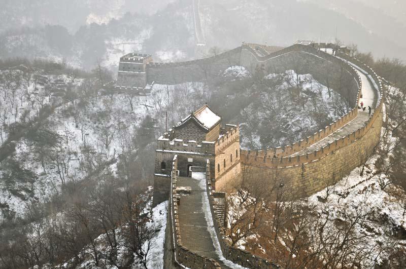 Paysage de neige de la grande muraille