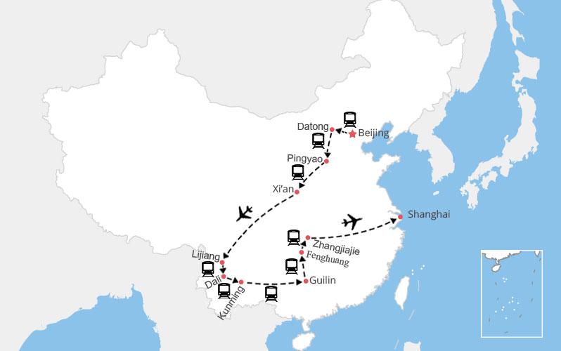 circuit chine 21 jours carte
