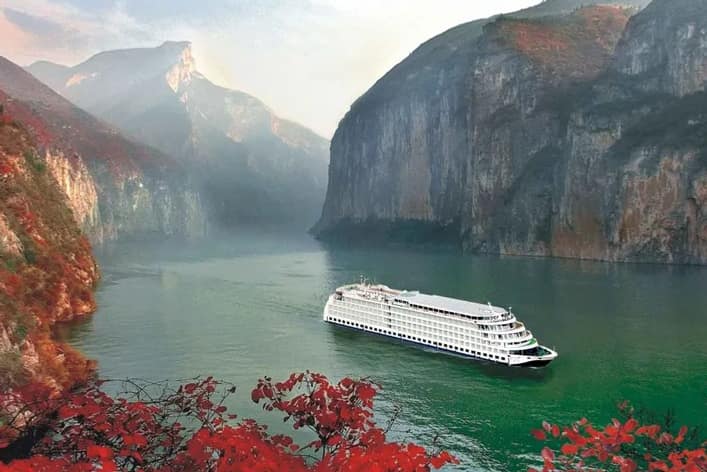 Paysage d'automne le long du Yangtsé