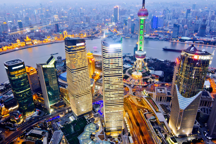 Vue panoramique sur Shanghai depuis Tour de Shanghai